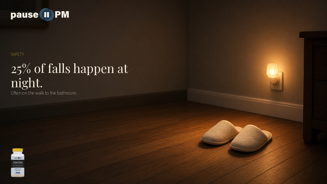 Dim bedroom path. 25% of falls happen at night.