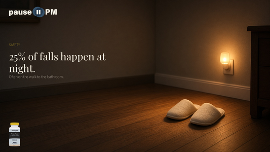 Dim bedroom path. 25% of falls happen at night.